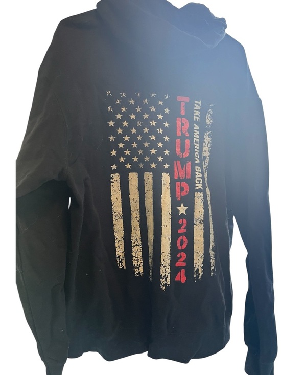 Port and Company Other - Port & company Black Hoodie with Distressed Flag and Red Text